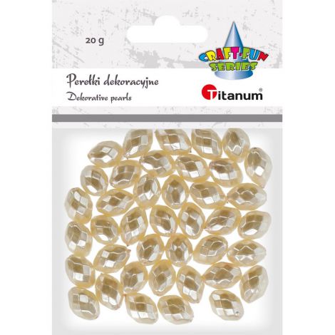 Perełki dekoracyjne Titanum Kremowe Geometryczne, 20g